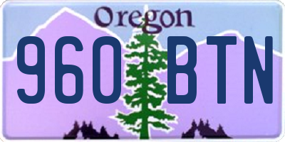 OR license plate 960BTN