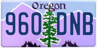 OR license plate 960DNB