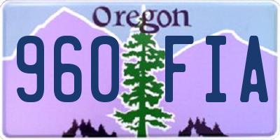 OR license plate 960FIA