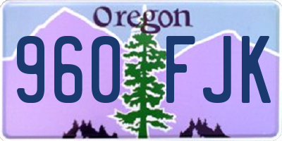 OR license plate 960FJK