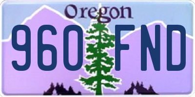 OR license plate 960FND
