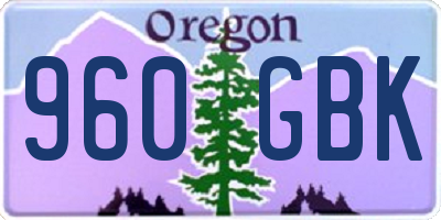 OR license plate 960GBK