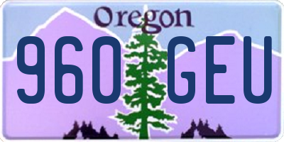 OR license plate 960GEU