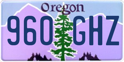 OR license plate 960GHZ