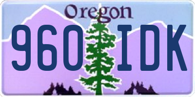 OR license plate 960IDK