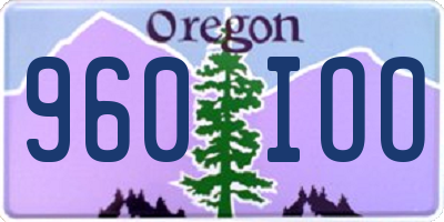 OR license plate 960IOO