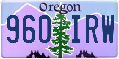 OR license plate 960IRW