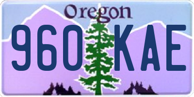 OR license plate 960KAE