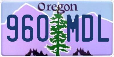 OR license plate 960MDL