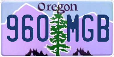 OR license plate 960MGB