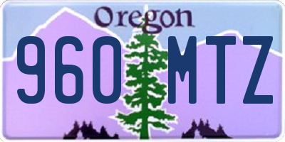 OR license plate 960MTZ
