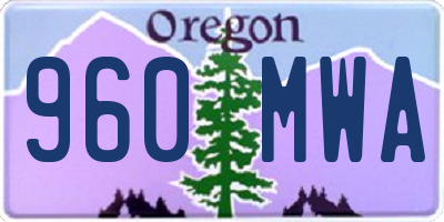 OR license plate 960MWA
