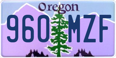 OR license plate 960MZF