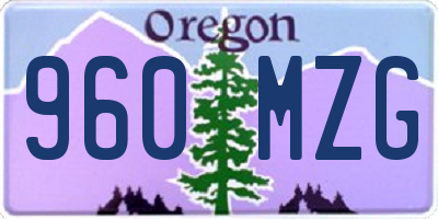 OR license plate 960MZG