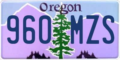 OR license plate 960MZS
