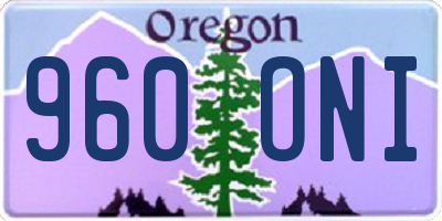 OR license plate 960ONI
