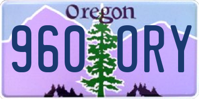 OR license plate 960ORY