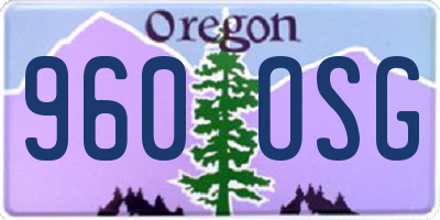 OR license plate 960OSG