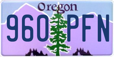 OR license plate 960PFN