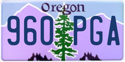 OR license plate 960PGA