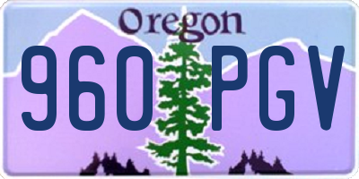 OR license plate 960PGV