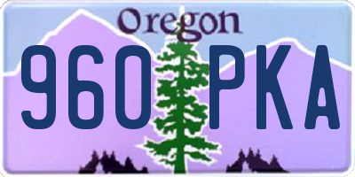 OR license plate 960PKA
