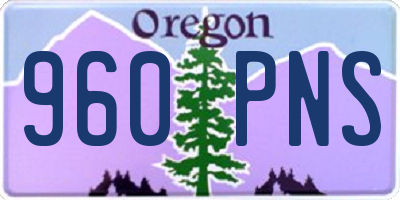OR license plate 960PNS