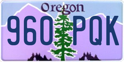 OR license plate 960PQK