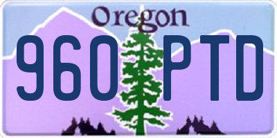 OR license plate 960PTD