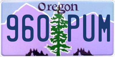OR license plate 960PUM