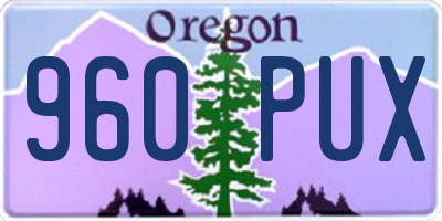 OR license plate 960PUX