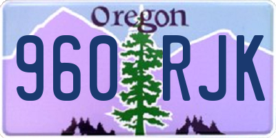OR license plate 960RJK