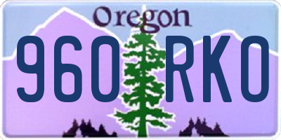 OR license plate 960RKO