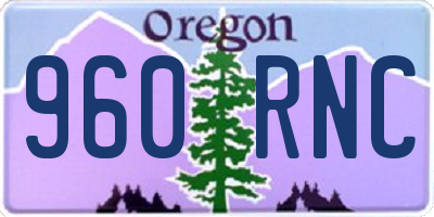 OR license plate 960RNC