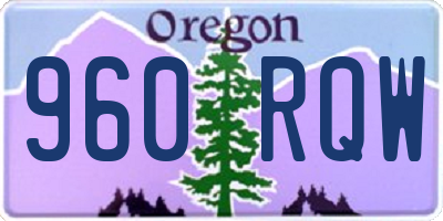 OR license plate 960RQW