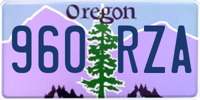 OR license plate 960RZA