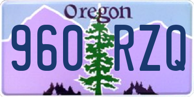 OR license plate 960RZQ