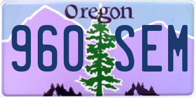 OR license plate 960SEM