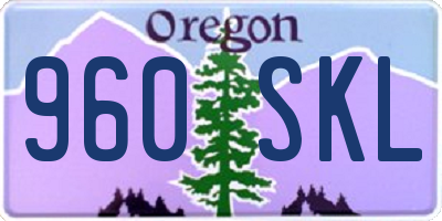 OR license plate 960SKL