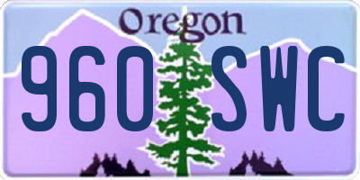 OR license plate 960SWC