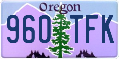 OR license plate 960TFK