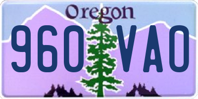 OR license plate 960VAO