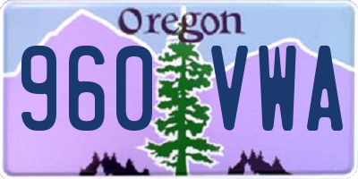 OR license plate 960VWA