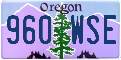 OR license plate 960WSE