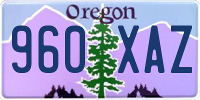OR license plate 960XAZ