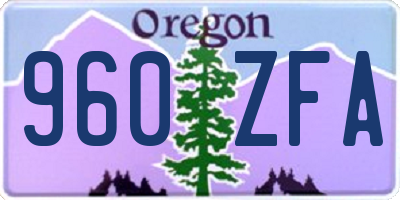OR license plate 960ZFA