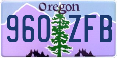OR license plate 960ZFB