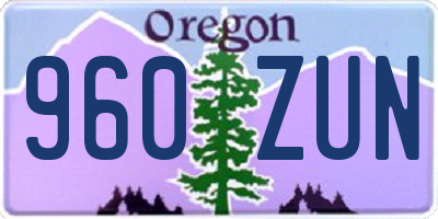 OR license plate 960ZUN