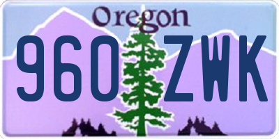 OR license plate 960ZWK