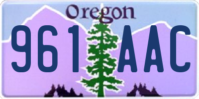 OR license plate 961AAC